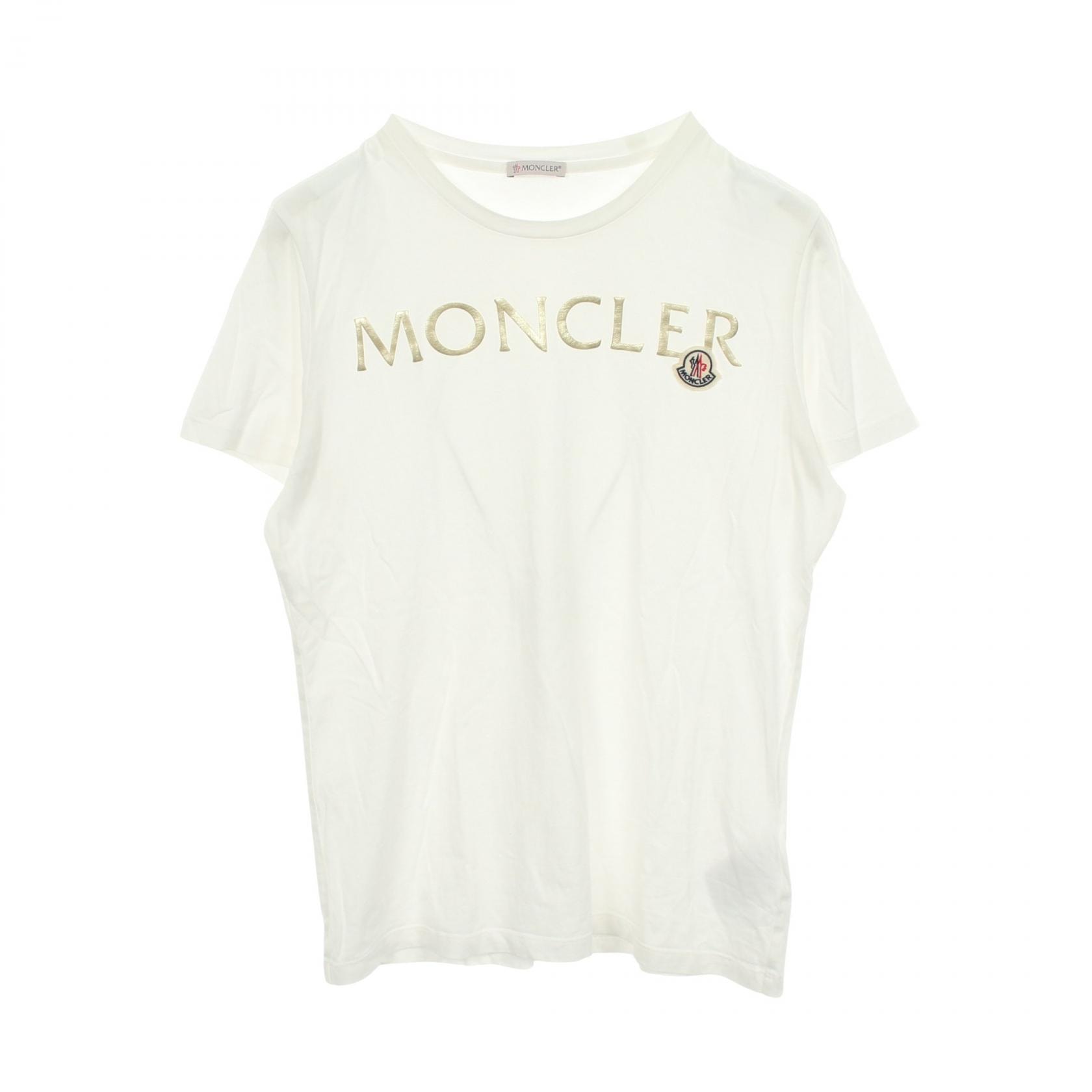 モンクレール MONCLER ロゴ 半袖Tシャツ 衣料品 トップス コットン レディース ホワイト系 8C71510 【中古】