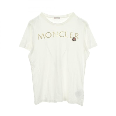 モンクレール MONCLER ロゴ 半袖Tシャツ 衣料品 トップス コットン レディース ホワイト系 8C71510 【中古】