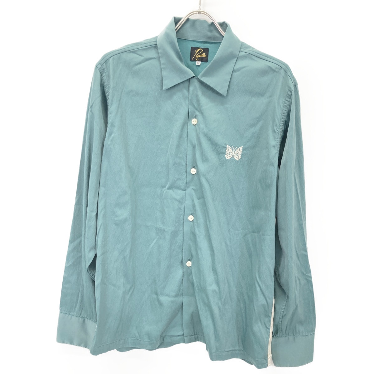 ニードルズ グリーン KP338 Papillon Emb.L 化繊開襟シャツ M