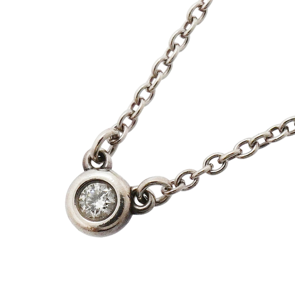 【6jkb0388】ティファニー ネックレス バイザヤード 1PD シルバー925 ダイヤモンド【中古】レディース