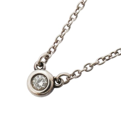 【6jkb0388】ティファニー ネックレス バイザヤード 1PD シルバー925 ダイヤモンド【中古】レディース