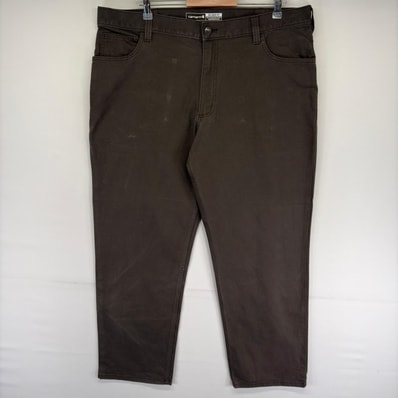 古着 カーハート Carhartt ダック パンツ ツールポケット ワンポイントロゴ ジッパーフライ ワーク w40 L30 ブラウン系 メンズ
