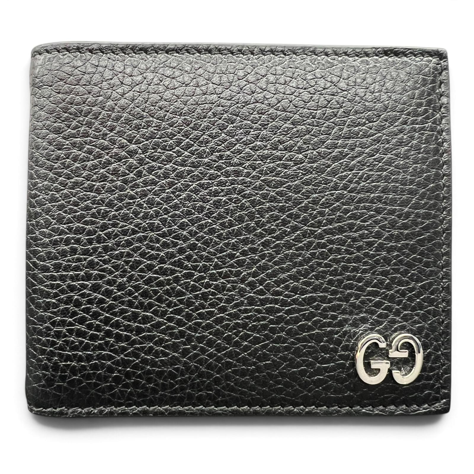 GUCCI 展示品級美品 グッチ DORIAN ドリアン 二つ折り財布 473922 レザー ブラック コンパクトウォレット GG SAランク 中古 鑑定済 グッチ財布