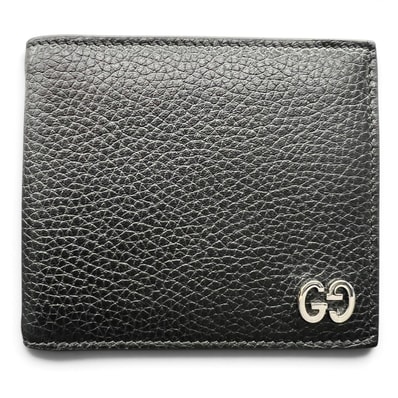 GUCCI 展示品級美品 グッチ DORIAN ドリアン 二つ折り財布 473922 レザー ブラック コンパクトウォレット GG SAランク 中古 鑑定済 グッチ財布