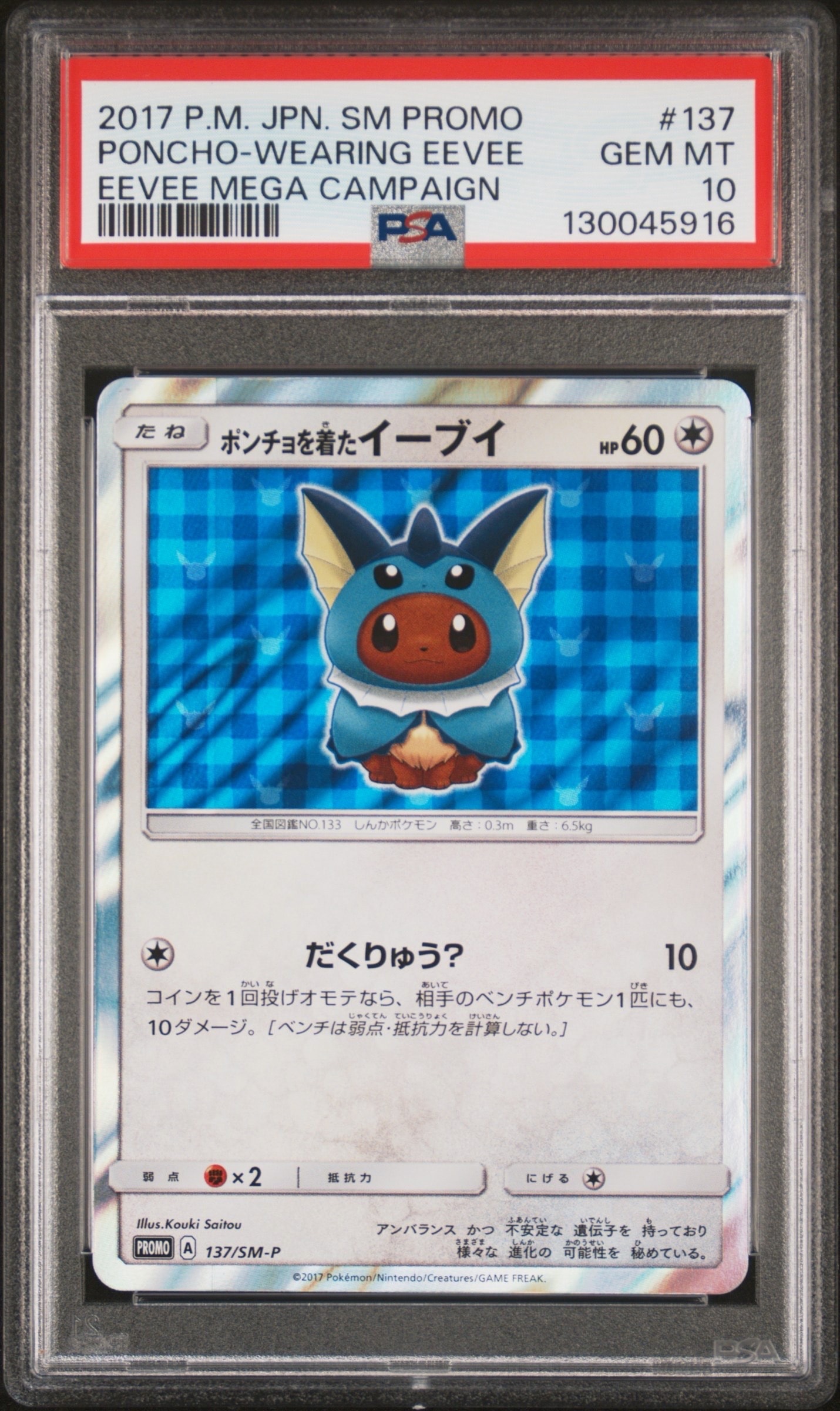 ポケモンカード ポンチョを着たイーブイ 137/SM-P ポンチョを着たイーブイ: プロモ[SM-P 137](プロモーションカード「SM