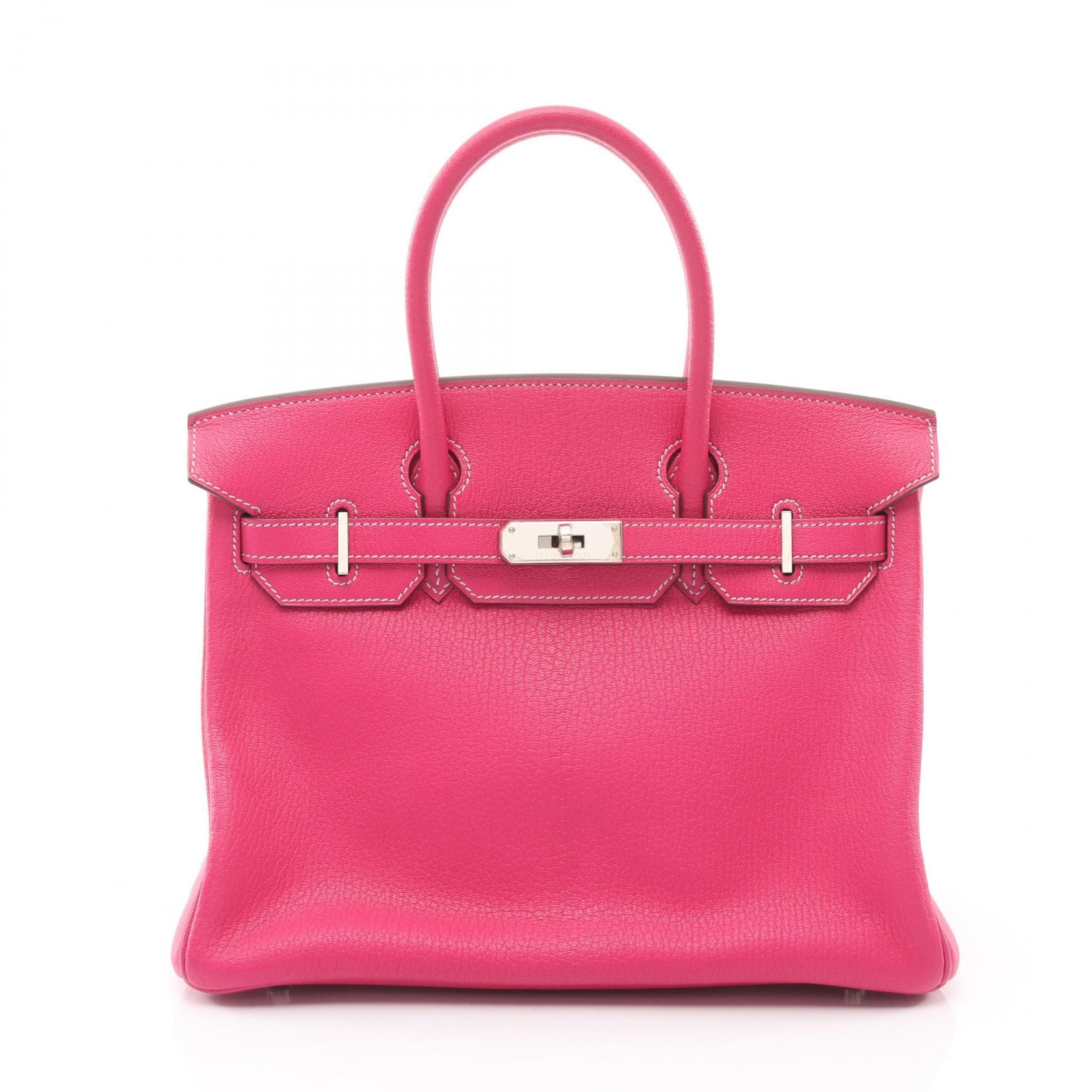 エルメス HERMES バーキン30 ヴェルソ ハンドバッグ バッグ レザー シェーブル シェーブル ローズショッキング □M刻印(2009年製造) レディース ピンク系 / パープル系 / シクラメン 【中古】