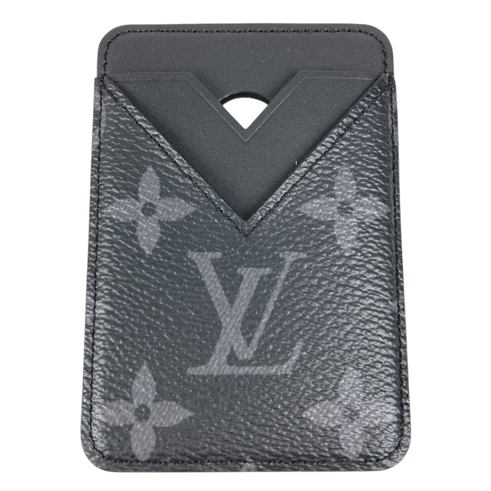 ルイヴィトン LOUIS VUITTON ポルトカルトマグネット M12602 モノグラムエクリプス フォンアクセサリー magsafe 名刺入れ パスケース カードケース モノグラムエクリプスキャンバス ブラック 美品