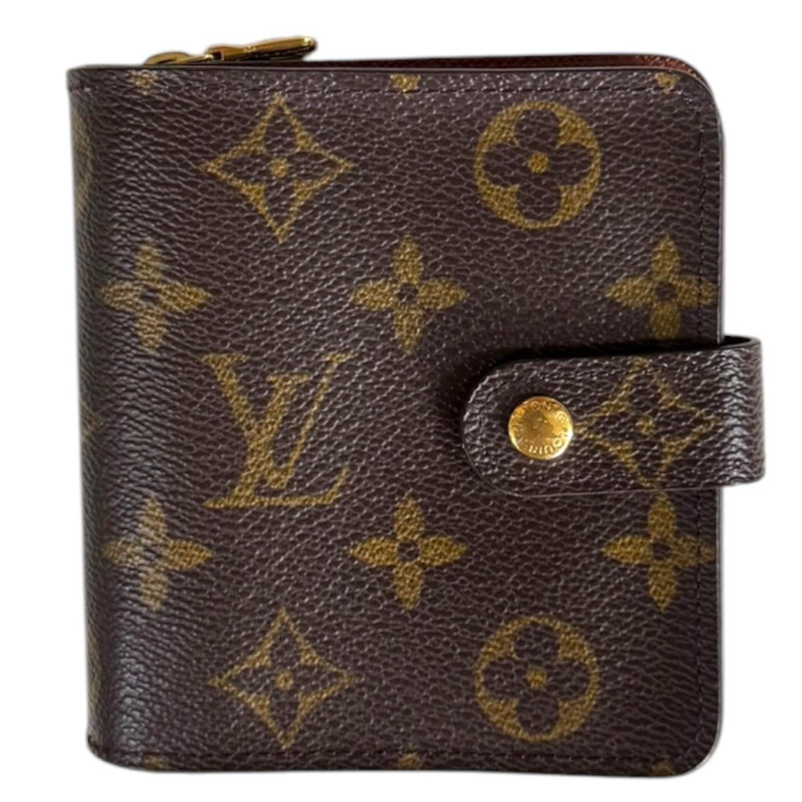 ルイヴィトン コンパクトジップ モノグラム 二つ折り財布 モノグラムキャンバス M61667 ユニセックス LOUIS VUITTON 中古