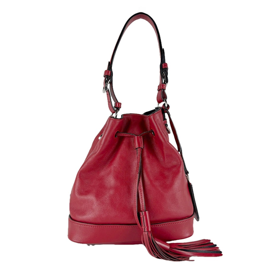 プラダ PRADA ショルダーバッグ レザー レッド レディース【中古】 z9575