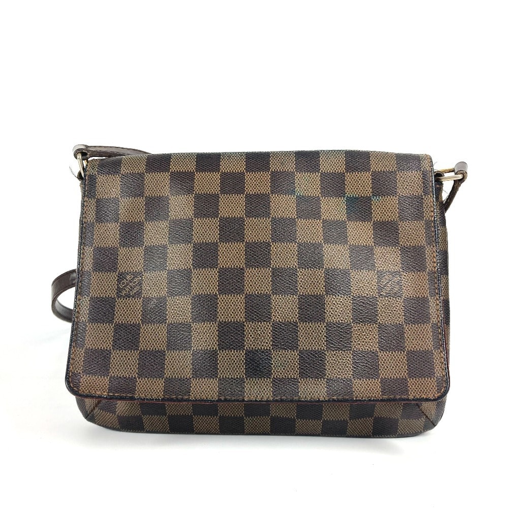 ルイヴィトン LOUIS VUITTON ミュゼット・タンゴ ロング N51301 ダミエ カバン 斜め掛け フラップ ポシェット ショルダーバッグ ダミエキャンバス エベヌ ブラウン