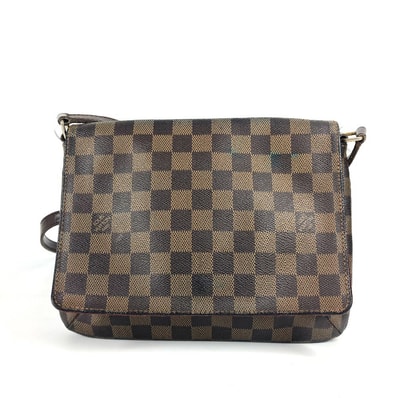 ルイヴィトン LOUIS VUITTON ミュゼット・タンゴ ロング N51301 ダミエ カバン 斜め掛け フラップ ポシェット ショルダーバッグ ダミエキャンバス エベヌ ブラウン