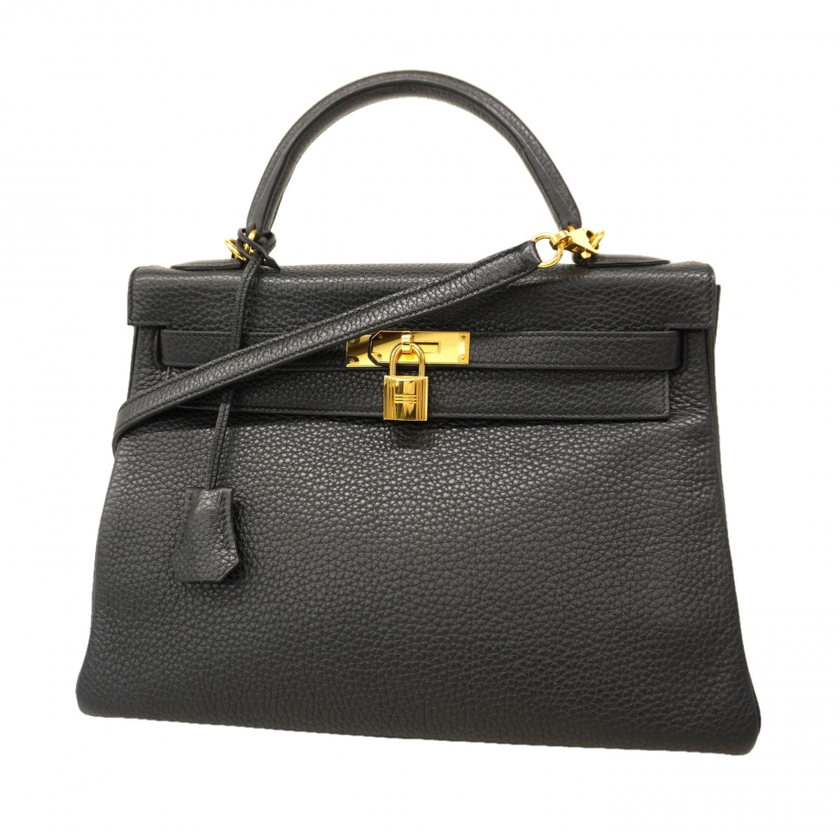 【6ce6479】エルメス ハンドバッグ ケリー32 トリヨン ブラック ゴールド金具 T刻印 2wayバッグ【中古】レディース