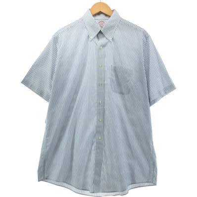 古着 ブルックスブラザーズ Brooks Brothers Est.1818 半袖 ボタンダウン ストライプシャツ メンズL相当/eaa553865