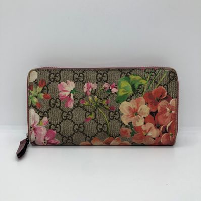 GUCCI GG Blooms Zip Around Wallet "Antique Rose"
