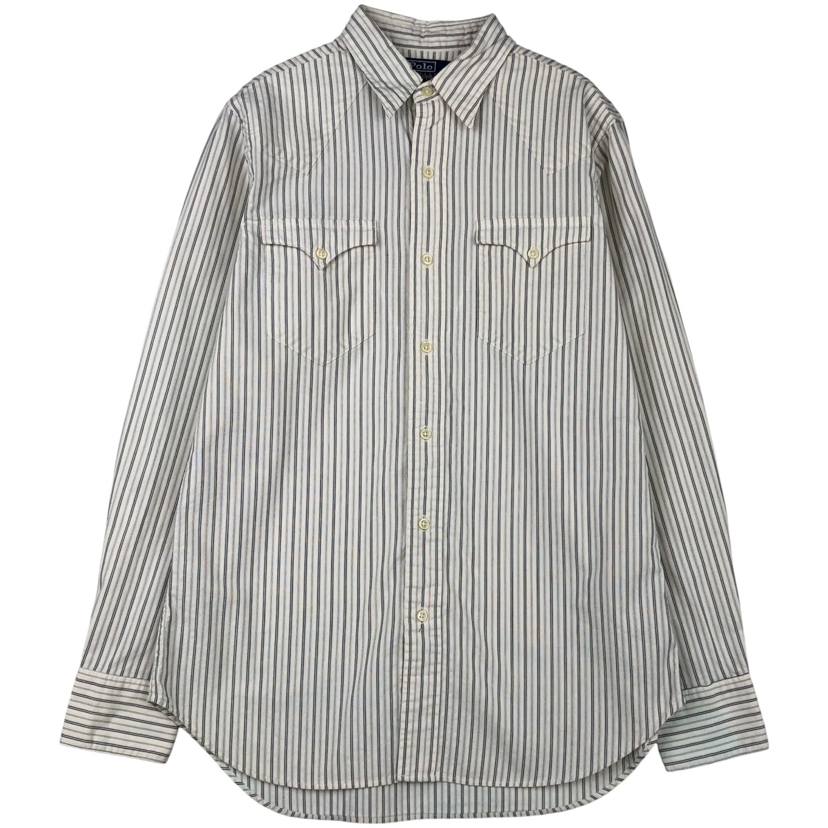 古着 ラルフローレン Ralph Lauren POLO by Ralph Lauren CLASSIC WESTERN マルチストライプ 長袖 ウエスタンシャツ メンズS相当/eaa459077