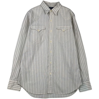 古着 ラルフローレン Ralph Lauren POLO by Ralph Lauren CLASSIC WESTERN マルチストライプ 長袖 ウエスタンシャツ メンズS相当/eaa459077