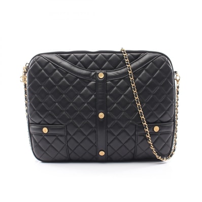 シャネル CHANEL ガールシャネル ショルダーバッグ バッグ ラムスキン(羊革) レディース ブラック系 【中古】