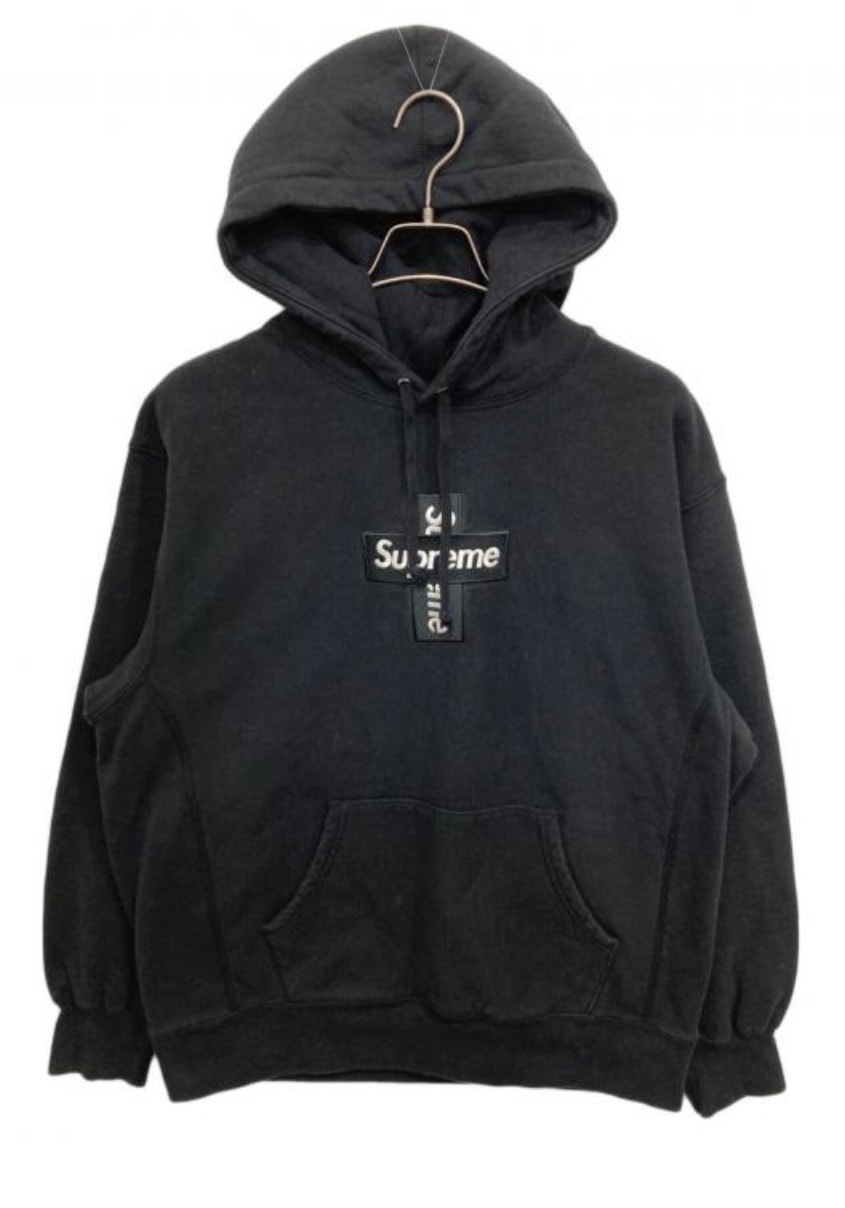 Supreme Cross Box Logo Hooded Sweatshirt "Black"