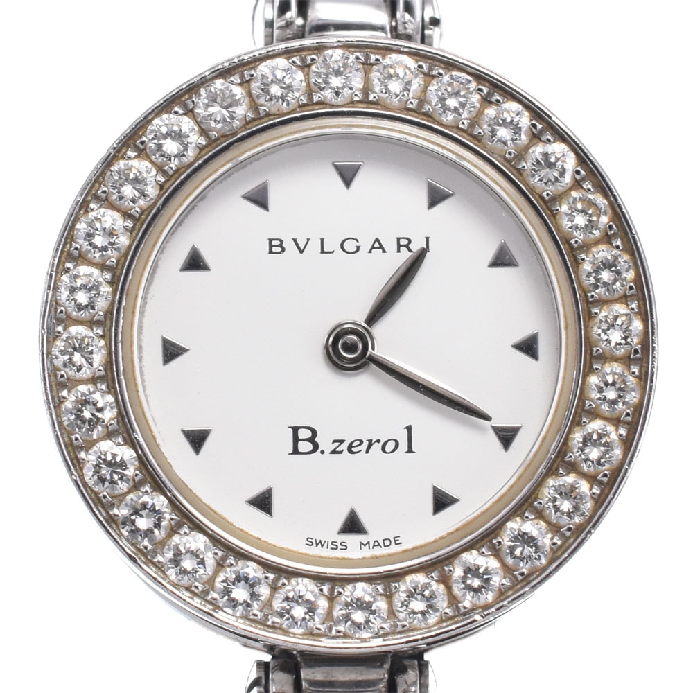 ブルガリ BVLGARI BZ22S B-Zero1 ベゼルダイヤ ホワイト クォーツ レディース 良品 箱・保証書付き 腕時計 P#148972