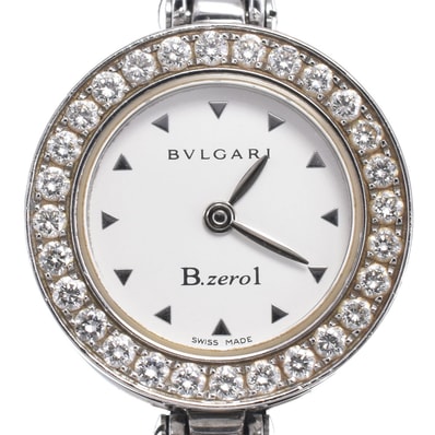 ブルガリ BVLGARI BZ22S B-Zero1 ベゼルダイヤ ホワイト クォーツ レディース 良品 箱・保証書付き 腕時計 P#148972