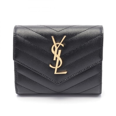 サンローランパリ SAINT LAURENT PARIS モノグラム サンローラン 三つ折り財布 財布 レザー レディース ブラック系 403943BOW011000 【新品】