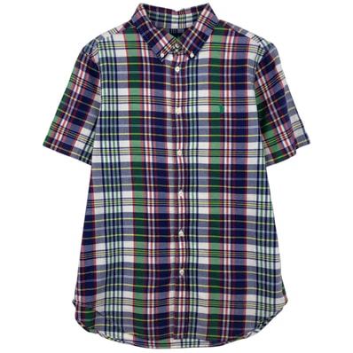 古着 ラルフローレン Ralph Lauren チェック柄 半袖 ボタンダウンシャツ レディースM相当/eaa639386