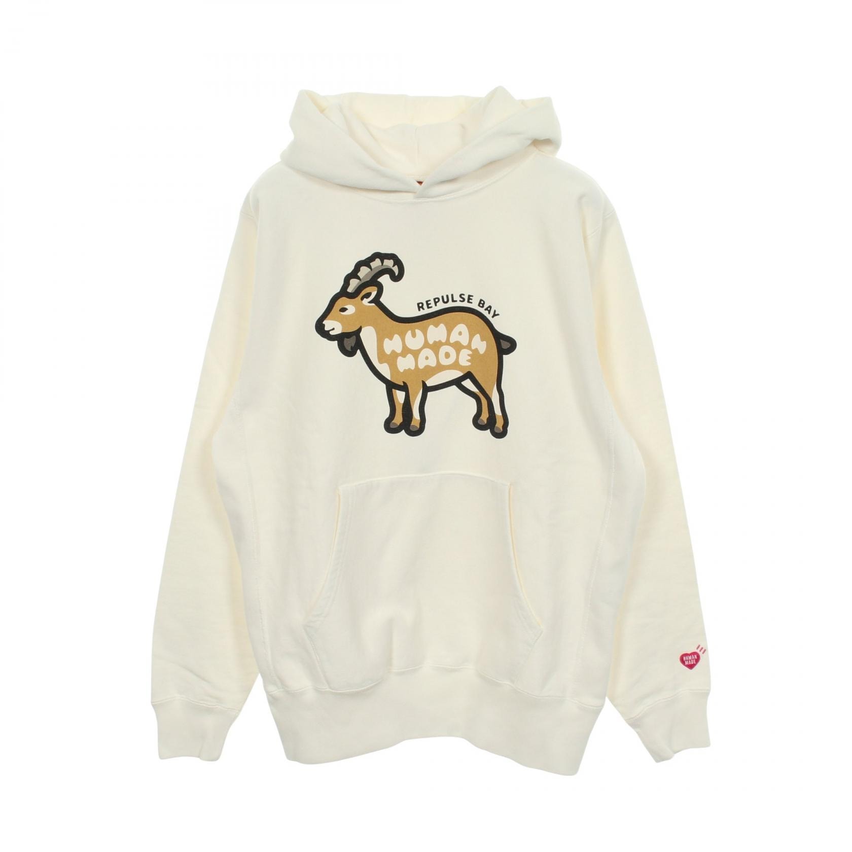 ヒューマンメード HUMAN MADE ANIMAL HOODIE WHITE Repulse Bay限定 25AW パーカー 衣料品 トップス コットン メンズ レディース ホワイト系 【中古】