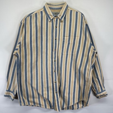 古着 80's/80年代 ヴィンテージ エルエルビーン L.L.Bean 長袖シャツ ストライプ 大きいサイズ ポケット XL マルチカラー メンズ