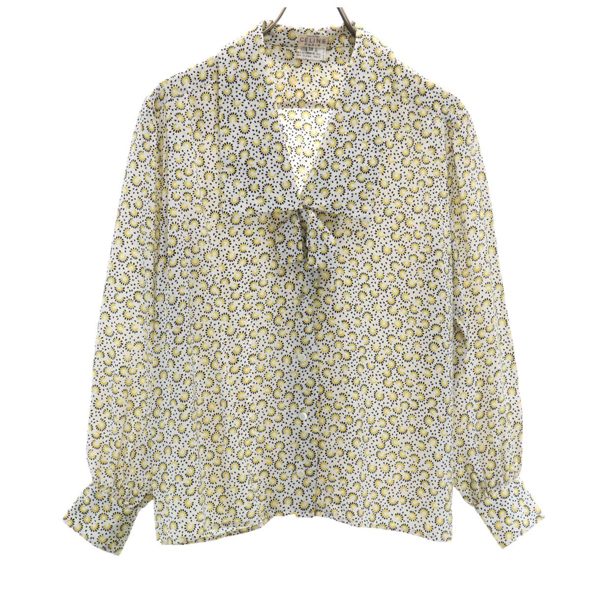 CELINE セリーヌ 90s 長袖 ボウタイ シャツ