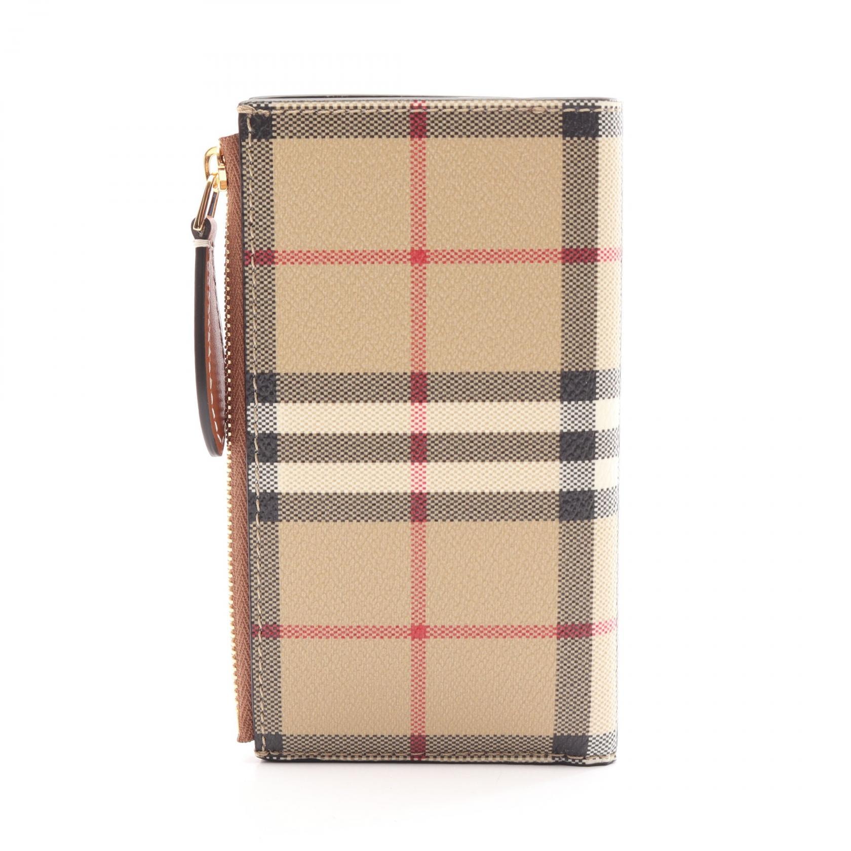 バーバリー BURBERRY バイフォールド 二つ折り財布 財布 レザー PVC レディース ベージュ系 / マルチカラー 81098089534 【新品】