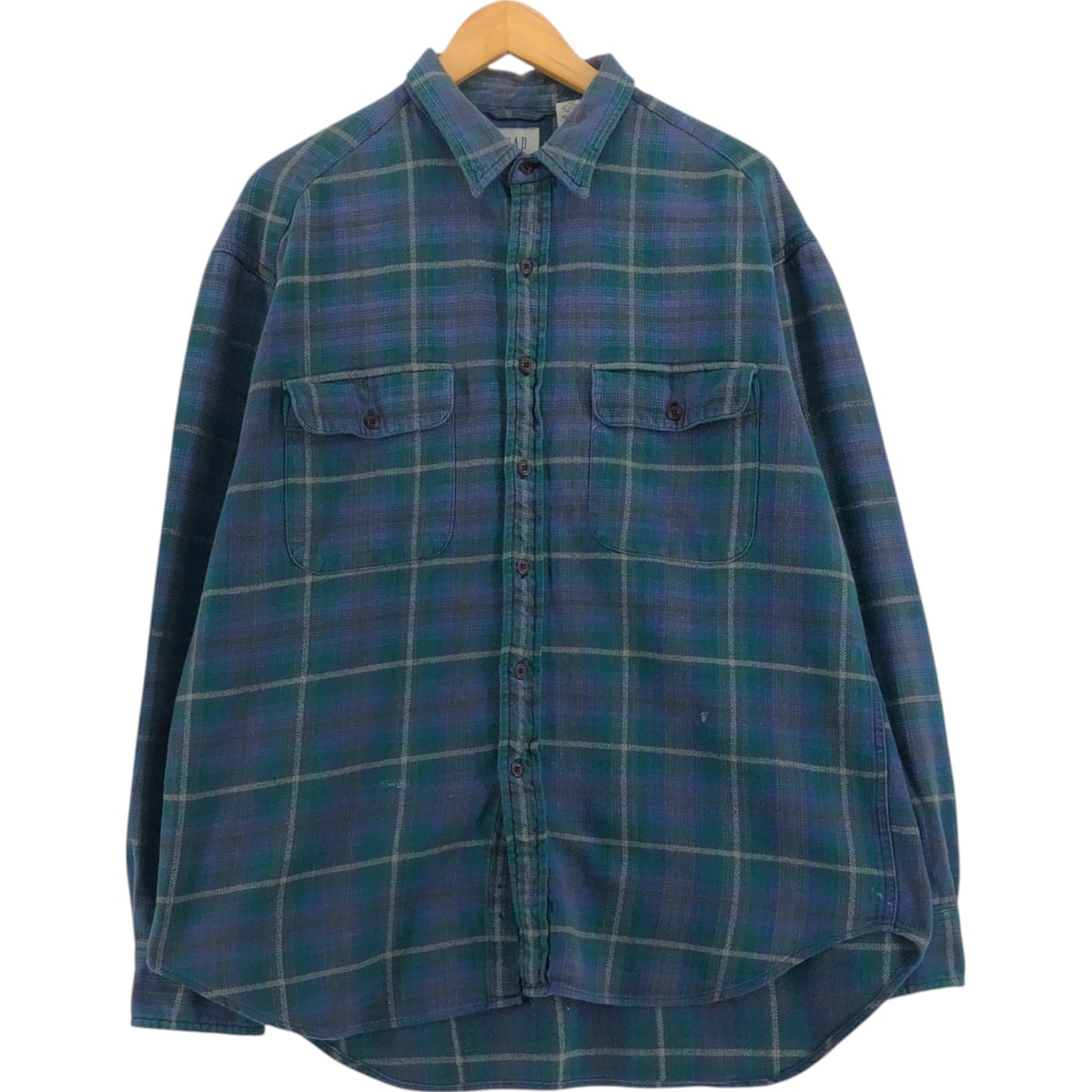 古着 90年代 ギャップ GAP オールドギャップ 長袖 フランネルチェックシャツ メンズL相当 ヴィンテージ/eaa514744
