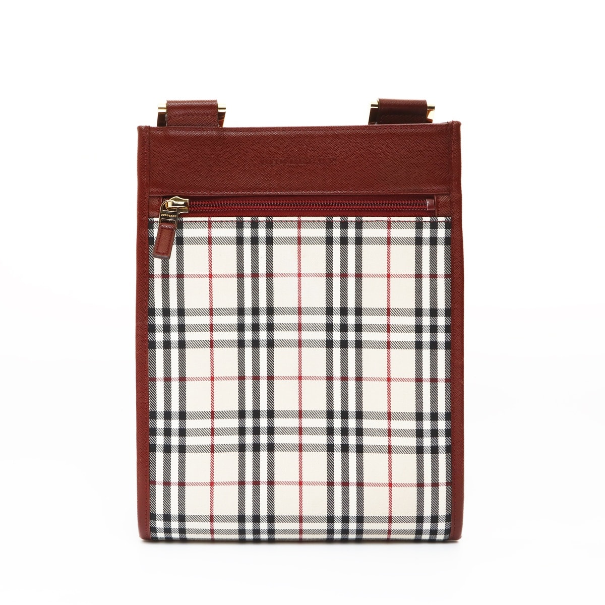 バーバリー BURBERRY ノバチェック キャンバス×レザー ショルダーバッグ【中古】