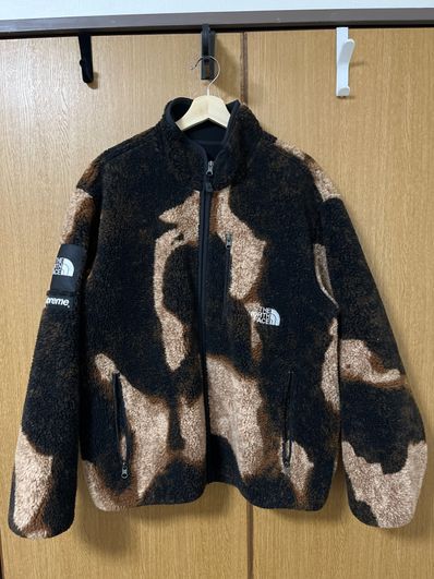 Supreme x The North Face Bleached Denim Print Fleece Jacket "Black"