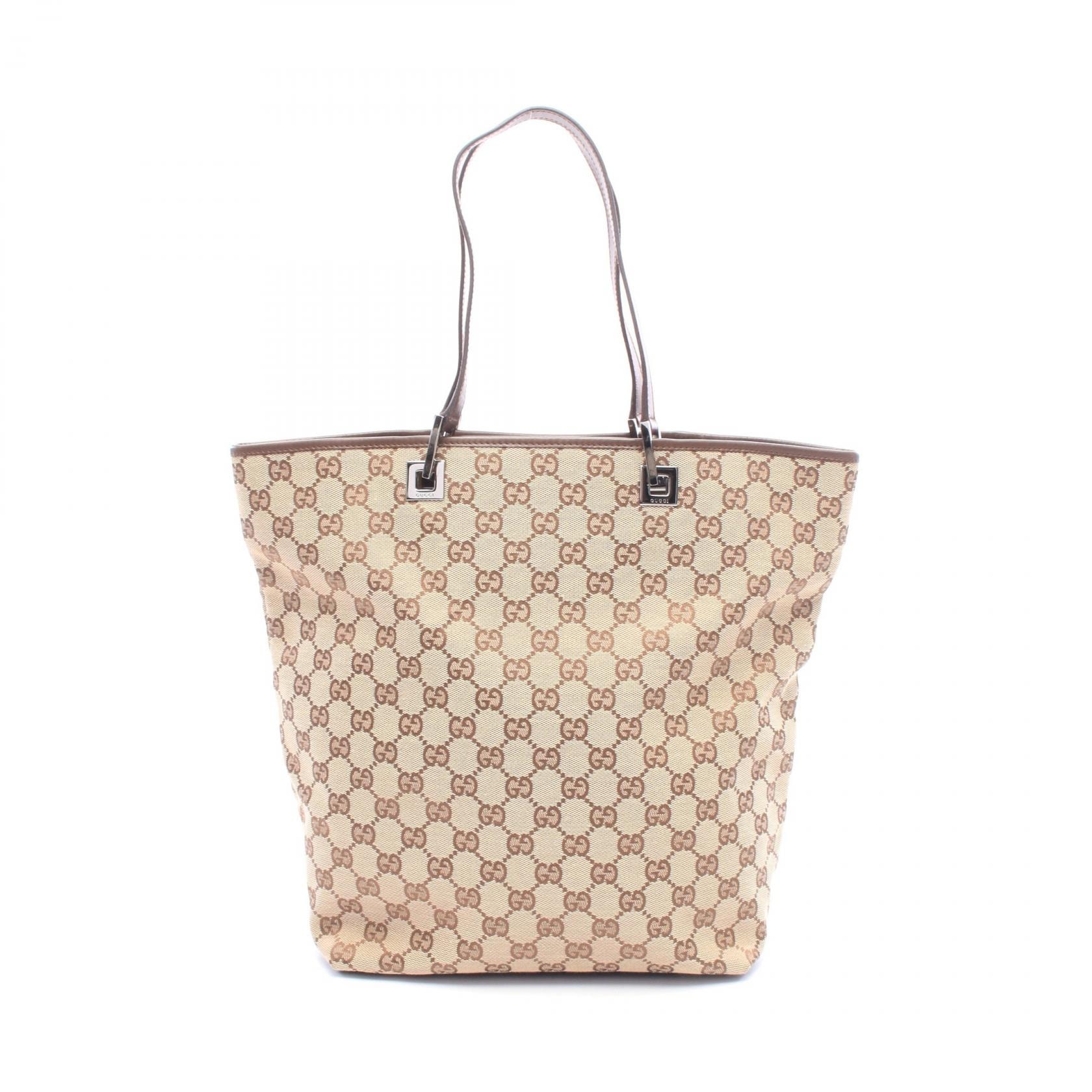 グッチ GUCCI GGキャンバス トートバッグ バッグ キャンバス レザー レディース ベージュ系 / ブラウン系 31243 【中古】