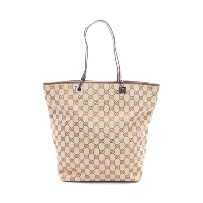 グッチ GUCCI GGキャンバス トートバッグ バッグ キャンバス レザー レディース ベージュ系 / ブラウン系 31243 【中古】
