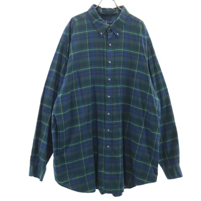 RALPH LAUREN ラルフローレン チェック柄 長袖 ボタンダウンシャツ 3XLT ネイビー ビックサイズ