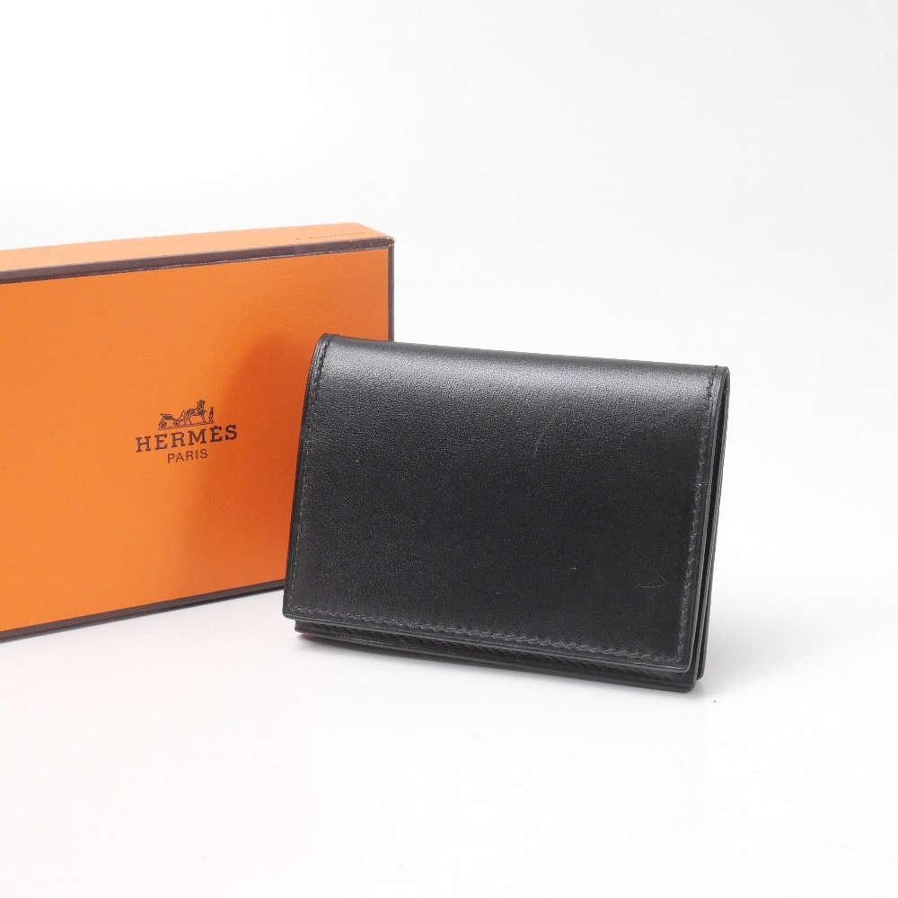 HERMES エルメス クルネゼー カードケース レザー ケース ブラック 黒 フランス製 ブランド古着【中古】20260625/RA9939