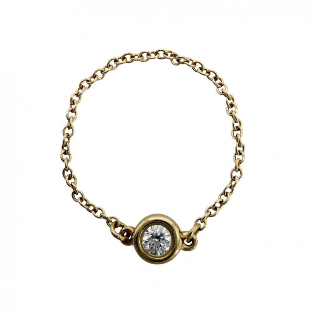 TIFFANY&Co. ティファニー 指輪 エルサペレッティ バイザヤード リング ジュエリー アクセサリー 18金YG Au750 K18イエローゴールド ダイヤモンド0.07ct 約13号 レディース 約0.6g 美品【中古品】