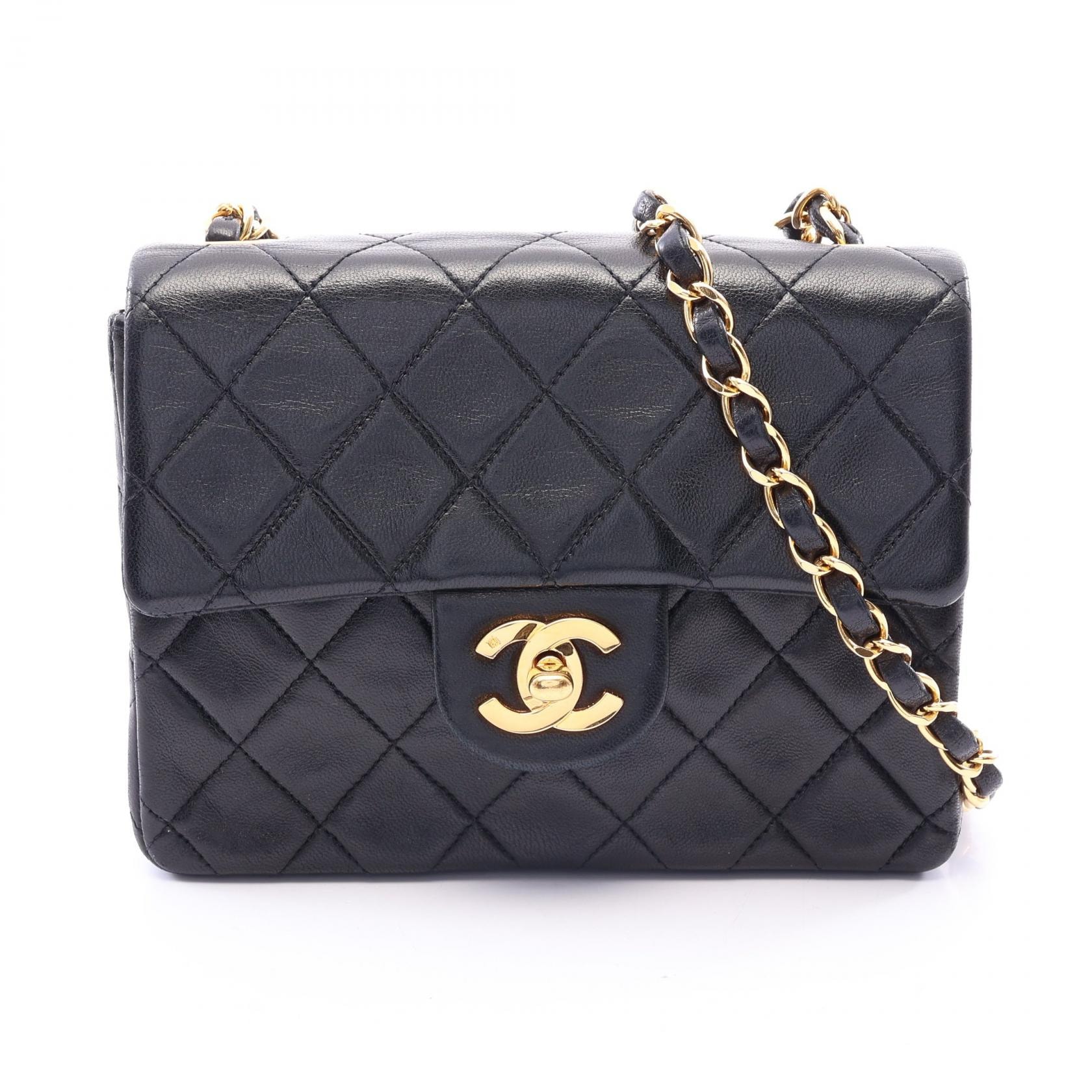 シャネル CHANEL ミニマトラッセ ショルダーバッグ バッグ ラムスキン(羊革) レディース ブラック系 【中古】
