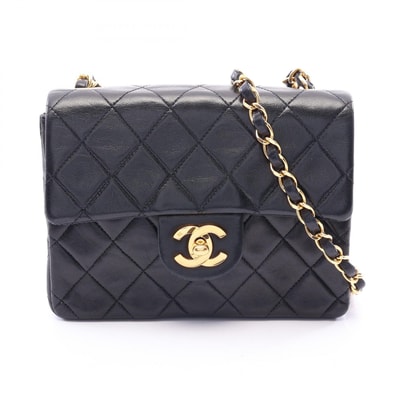 シャネル CHANEL ミニマトラッセ ショルダーバッグ バッグ ラムスキン(羊革) レディース ブラック系 【中古】