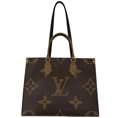 LOUIS VUITTON ルイヴィトン 2WAY オンザゴーMM ハンドバッグ トートバッグ 肩掛け M45321 モノグラムジャイアント モノグラム・リバース ブラウン 茶 ゴールド金具 レディース【中古品】