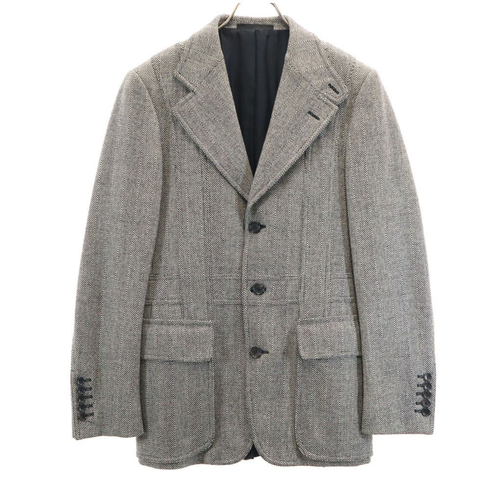 【GUCCI】ヘリンボーンウールジャケット 中古・古着通販】GUCCI (グッチ) チェリーロゴ ボンバー