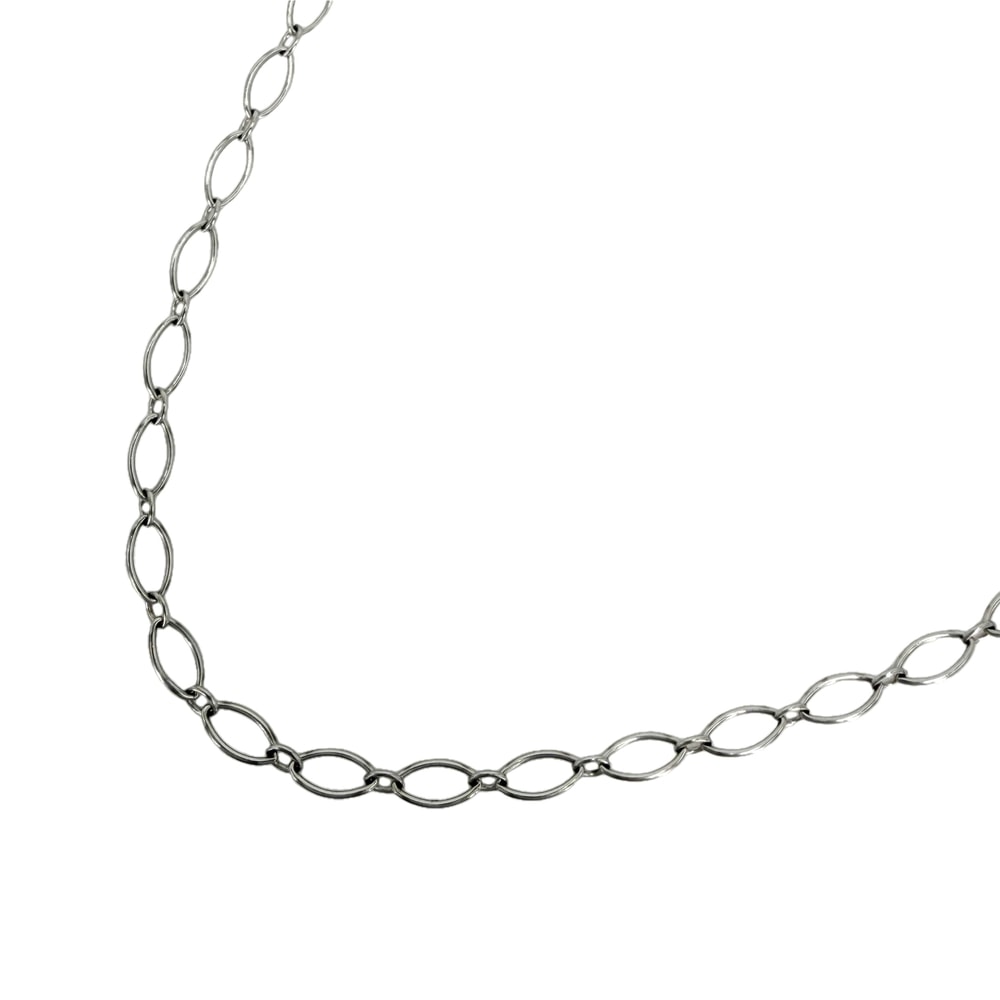 TIFFANY&Co. ティファニー ネックレス オーバルリンク チェーン ジュエリー アクセサリー 18金WG Au750 K18ホワイトゴールド    シルバー金具 レディース 約3.0g【中古品】