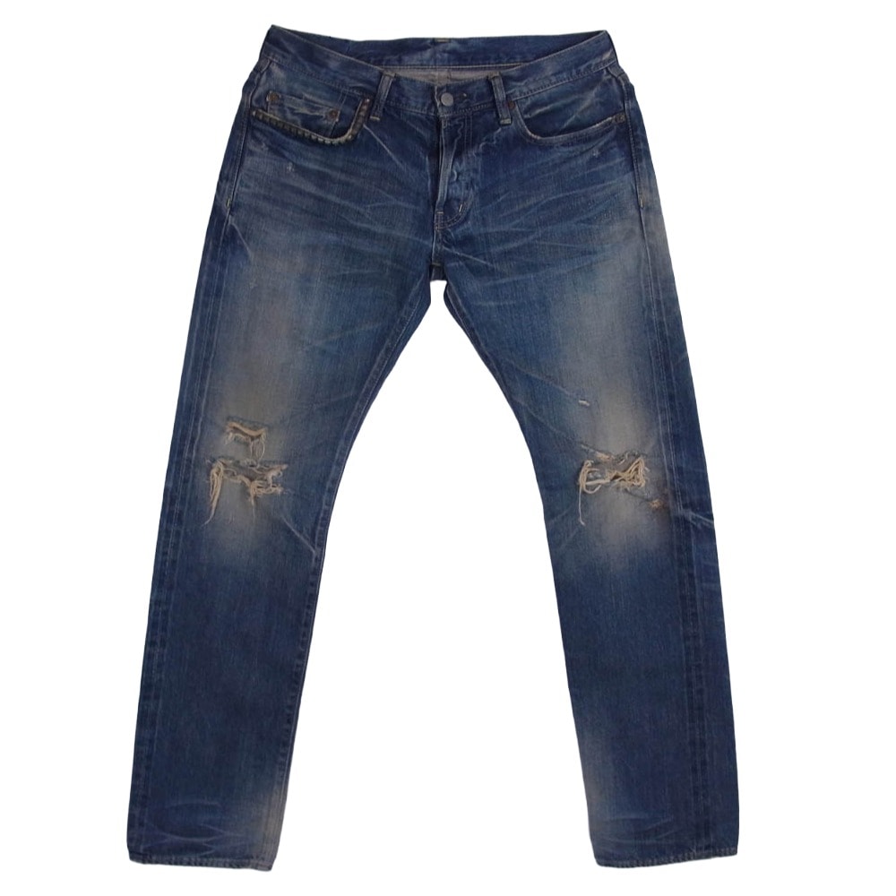 HYSTERIC GLAMOUR ヒステリックグラマー デニムパンツ 4AP-2683 ダメージ加工 スタッズ デニム パンツ インディゴブルー系 32【中古】