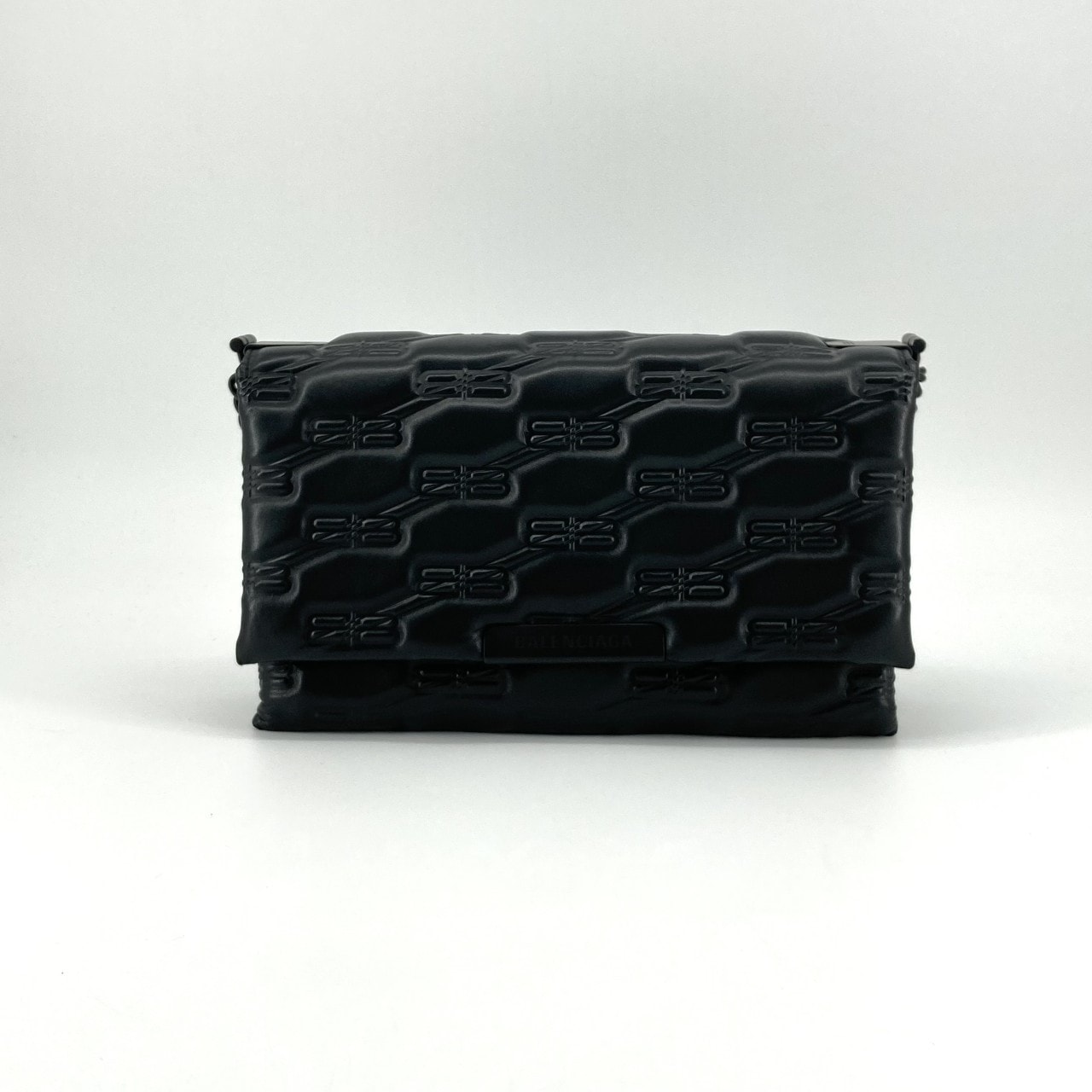 BALENCIAGA(バレンシアガ) トリプレット BBモノグラム レザー チェーンショルダーストラップ 688826 ショルダーバッグ ブラック
