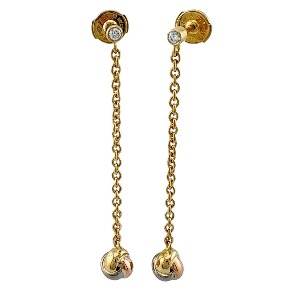 カルティエ ベビートリニティ ピアス 18金 K18イエローゴールド ダイヤモンド レディース CARTIER 中古