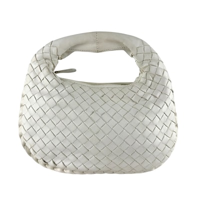 ボッテガヴェネタ BOTTEGAVENETA ハンドバッグ イントレチャート レザー ホワイト レディース【中古】 z9360