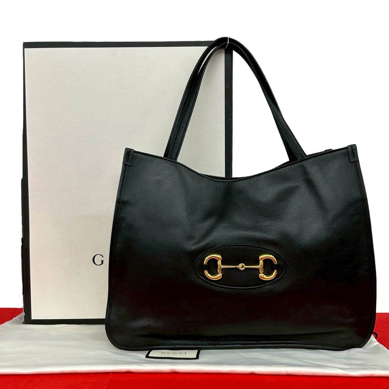 GUCCI グッチ ホースビット 1955 金具 レザー トートバッグ ブラック
25928