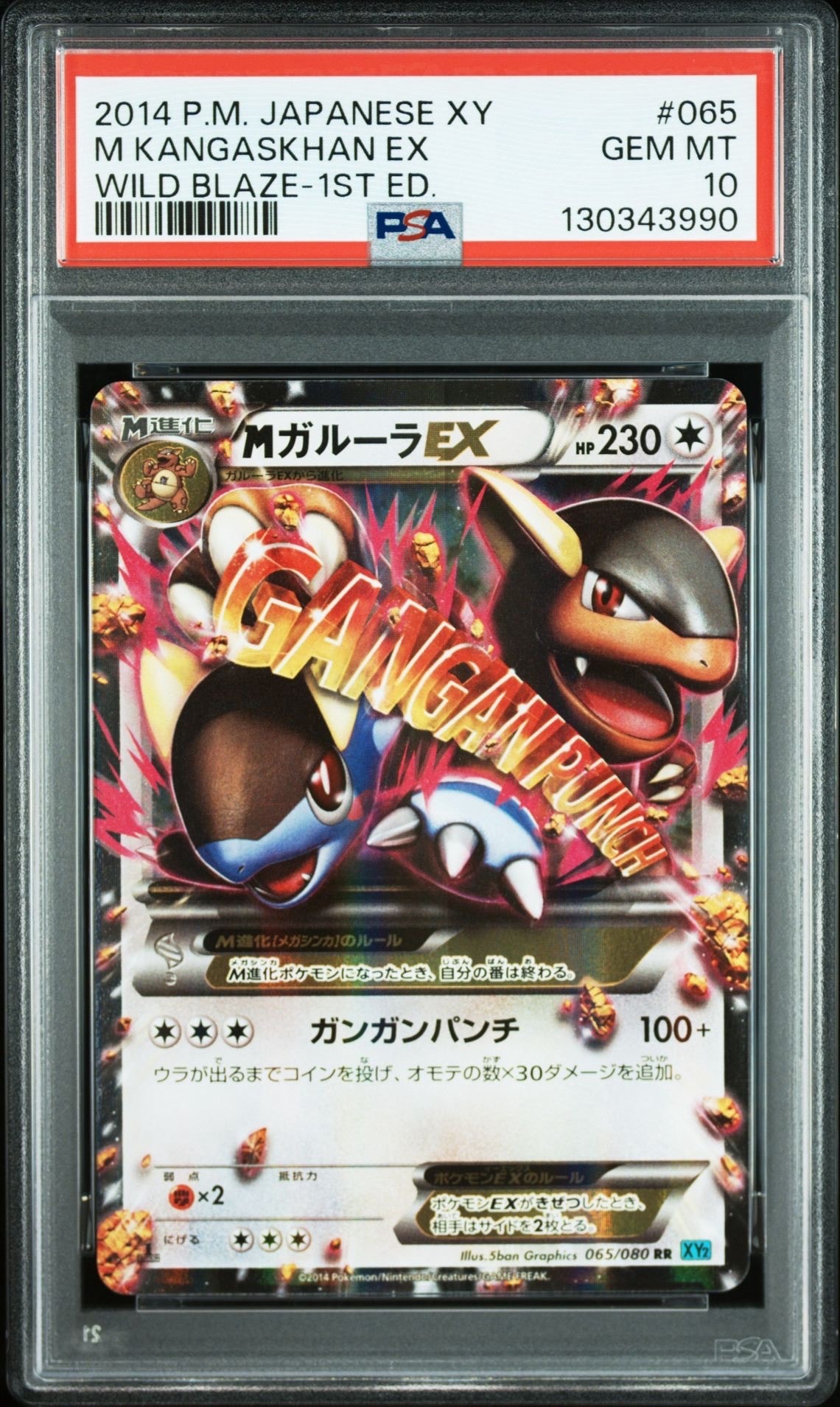 PSA10】MガルーラEX RR :1ED [XY2 065/080](拡張パック「ワイルド