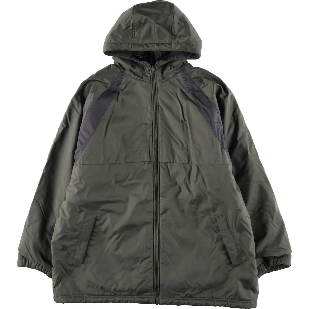 古着 00年代 ナイキ NIKE バックロゴ リバーシブル フリース×中綿パーカー パファージャケット メンズXL相当/eaa608983